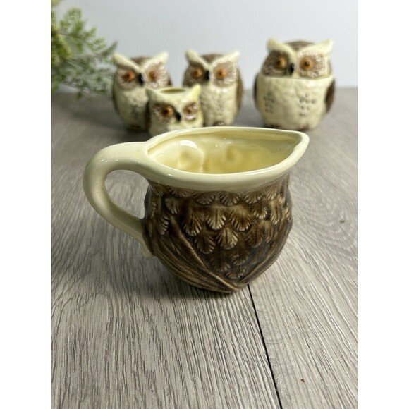 6 Piece Vintage Enesco Owl Ceramic Kitchen Set S&P Shakers + More Japan READ - Picture 3 of 16